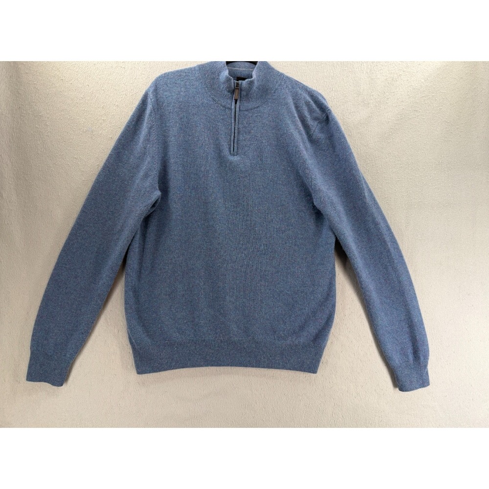 The Men's Store Bloomingdale's Sweater 100% Cashmere Quarter Zip Quiet Luxury M